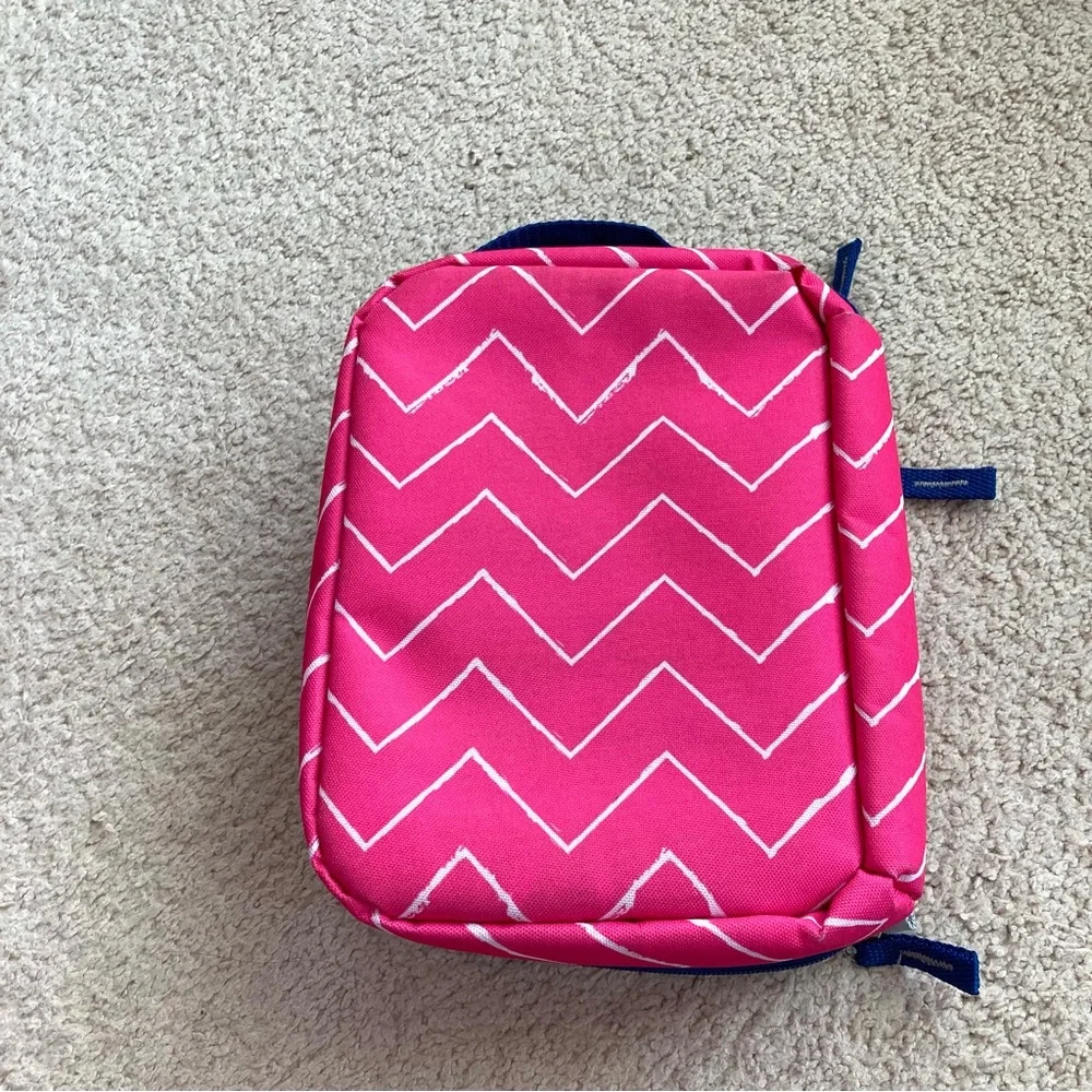 Insulated Navy & Pink Lunch Box Bag